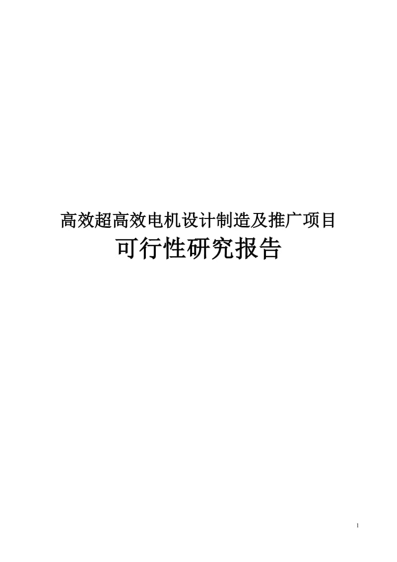 高效超高效电机设计制造及推广项目可行性研究报告 (2).doc_第1页