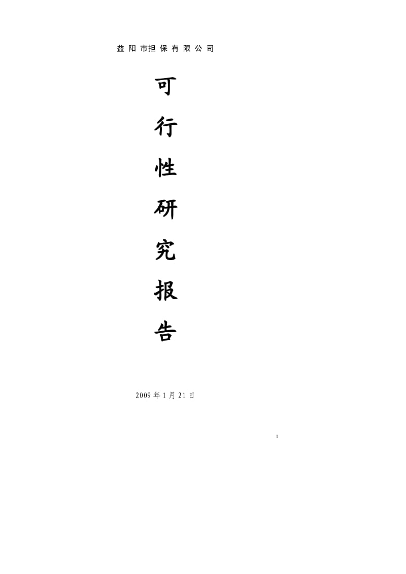 【精】融资性担保公司可行性研究报告.pdf_第1页