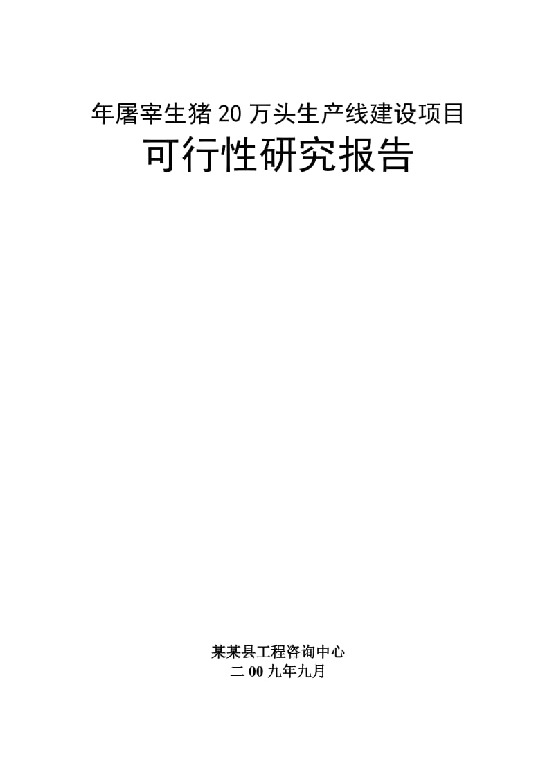 年屠宰生猪20万头生产线建设项目可行性研究报告 (4).doc_第1页