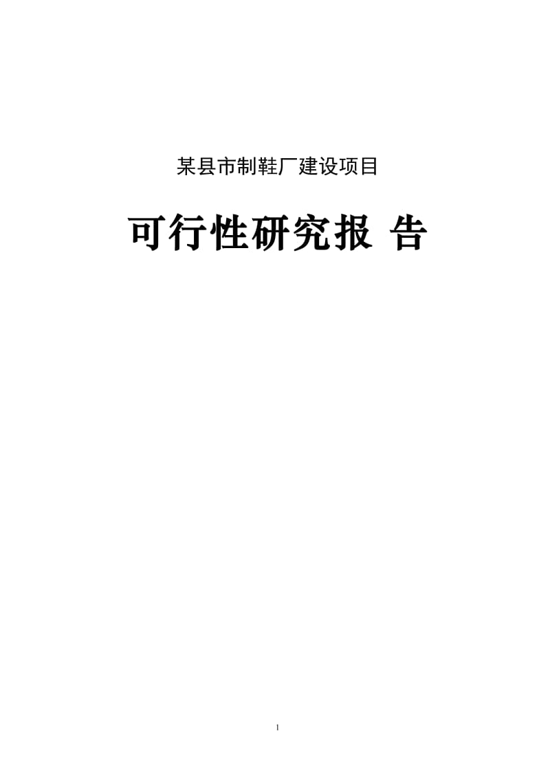 某县市制鞋厂建设项目可行性研究报告.doc_第1页