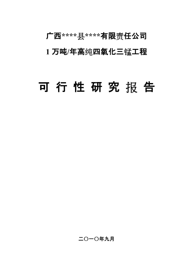 年产1万吨高纯四氧化三锰工程项目可行性研究报告（150页优秀可研报告）.doc_第2页