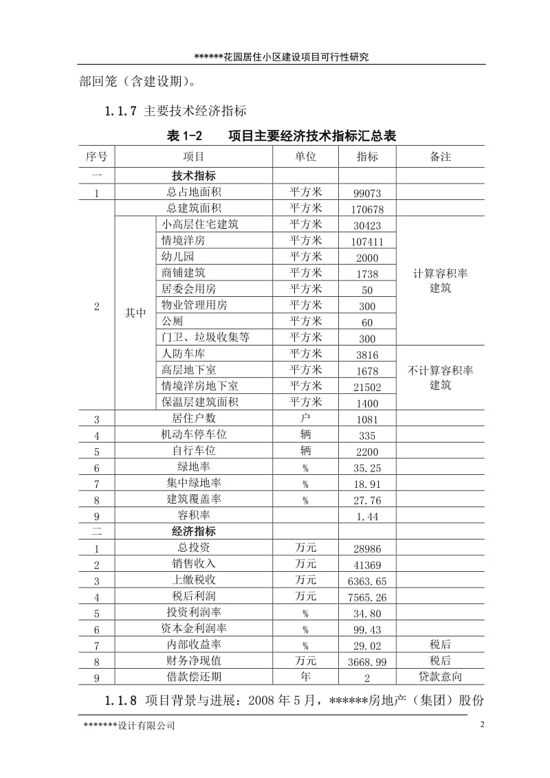 花园居住小区建设项目可行性研究报告.doc_第2页