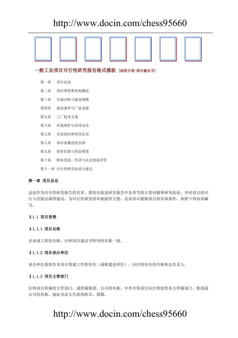 一般工业项目可行性研究报告格式模板.doc_第1页