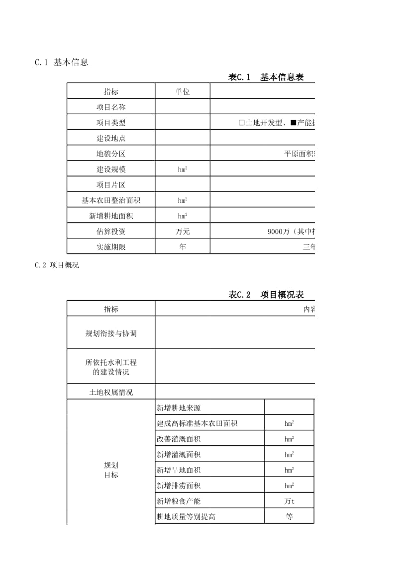 土地整治重大项目可行性研究报告相关附表.xls_第3页