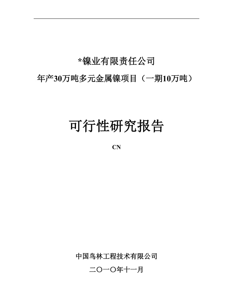 年产30万吨多元金属镍项目可行性研究报告 (5).doc_第1页