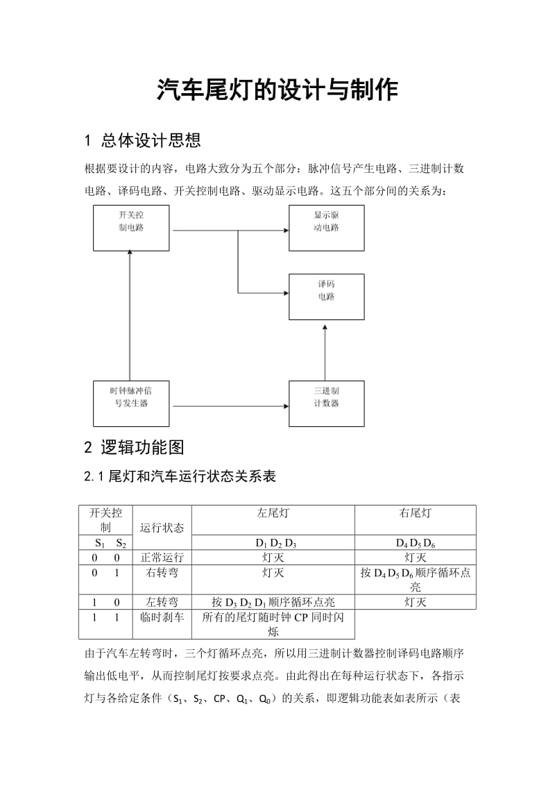 汽车尾灯的设计与制作论文.docx_第2页