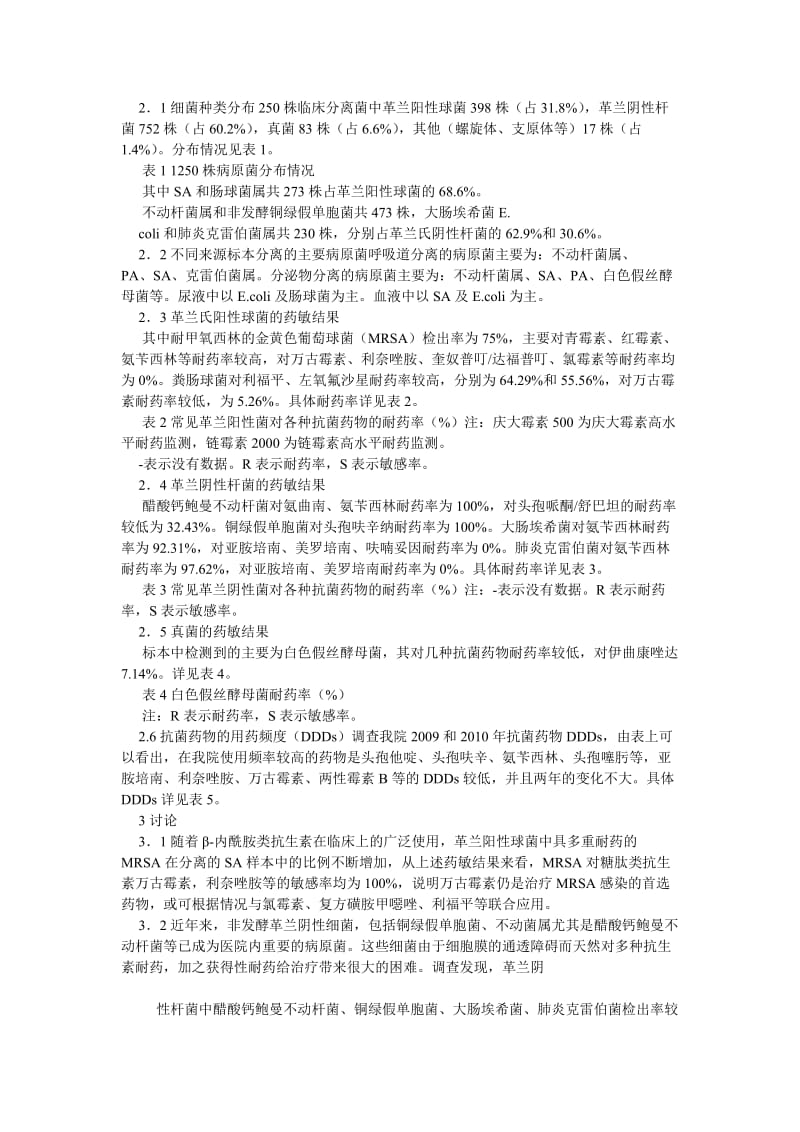 临床医学论文我院常见病原菌分布及耐药性分析.doc_第2页