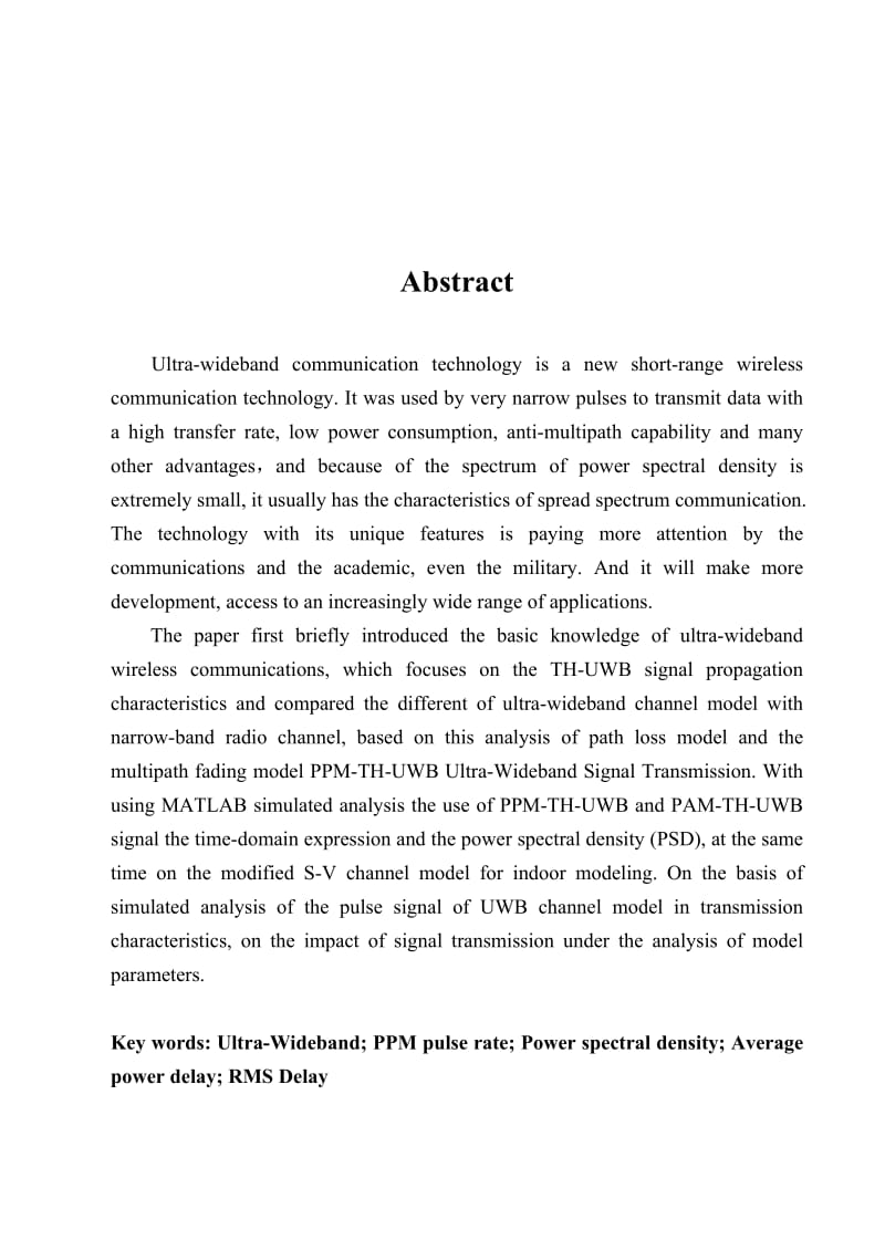 基于Matlab的IR-UWB无线通信信道模型仿真毕业论文.doc_第3页