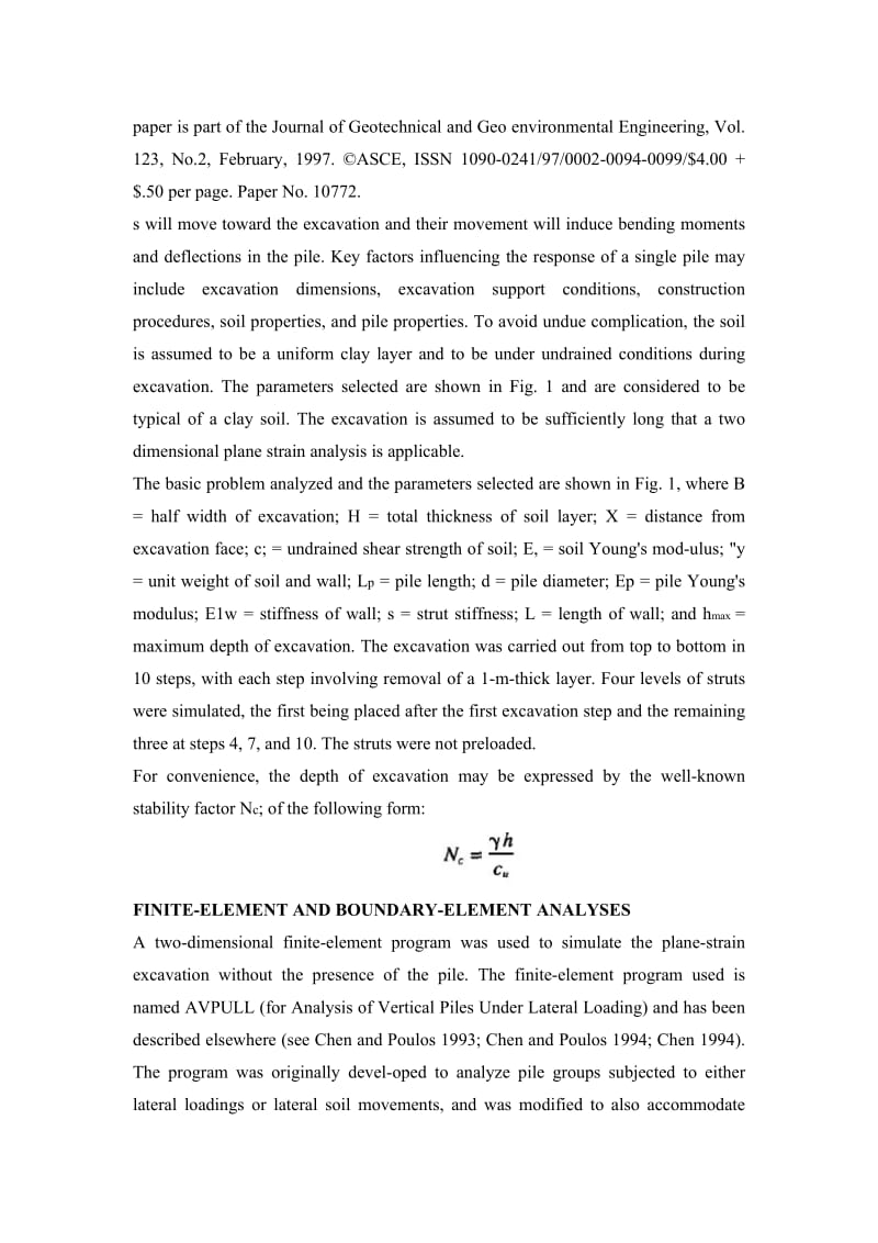 基坑开挖引起土体侧移对桩的影响 毕业论文外文翻译.doc_第3页