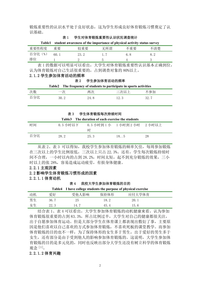 对影响云南师范大学学生体育锻炼习惯形成的因素研究 毕业论文.doc_第2页