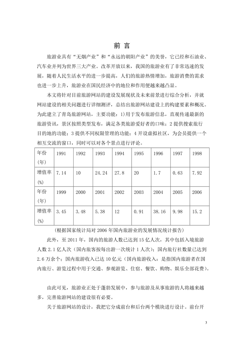 毕业设计（论文）-青岛旅游网站设计.doc_第3页