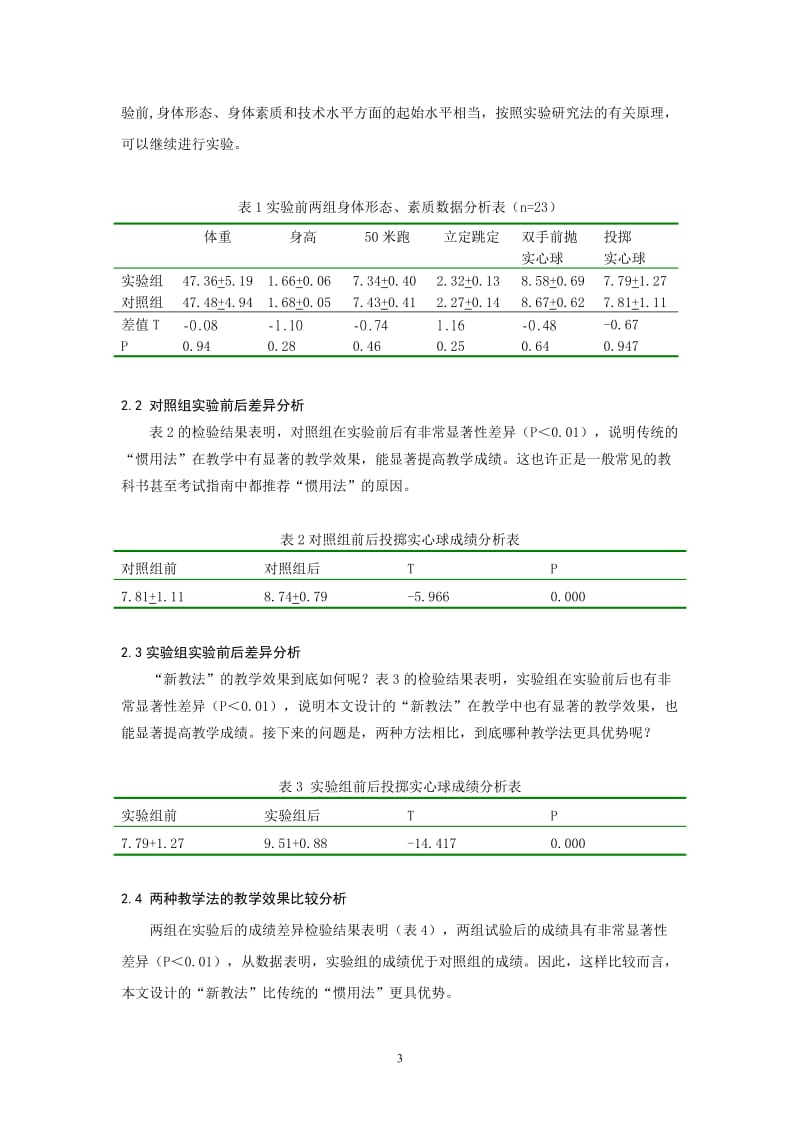 体育教学论文：同位角移步技术提高实心球教学效果的实验研究.doc_第3页