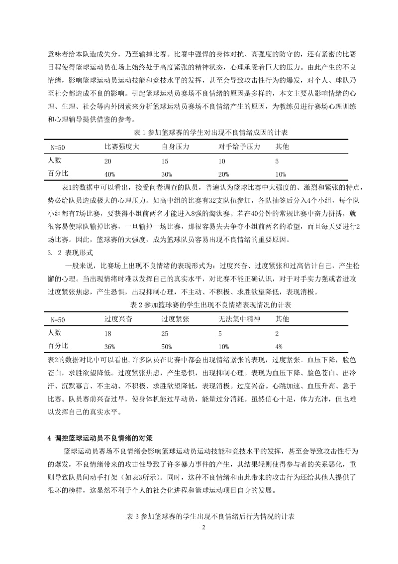 体育教学论文：浅析中学篮球运动员赛场不良情绪的成因.doc_第2页