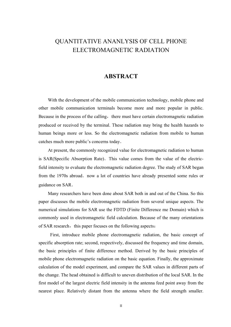 手机电磁辐射定量分析研究 毕业论文.doc_第2页