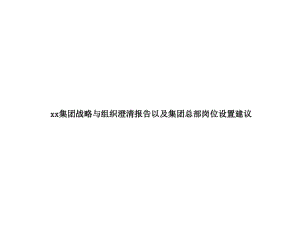 2019年集团战略与组织澄清报告以及集团总部岗位设置建议范文.pdf