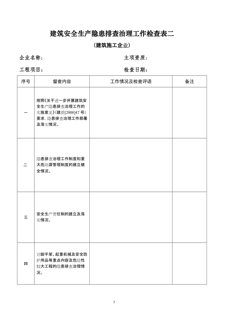 建筑安全生产隐患排查治理工作检查表一.doc_第3页