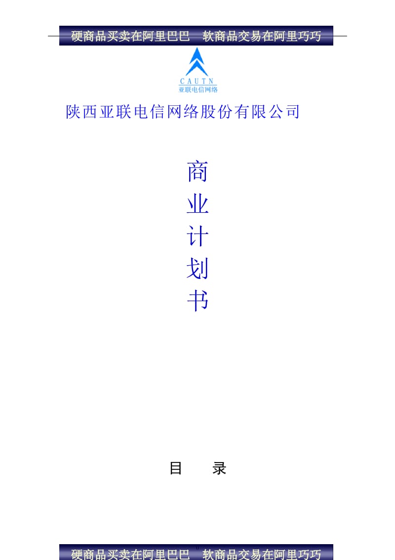 陕西亚联电信网络股份有限公司商业计划书.doc_第1页