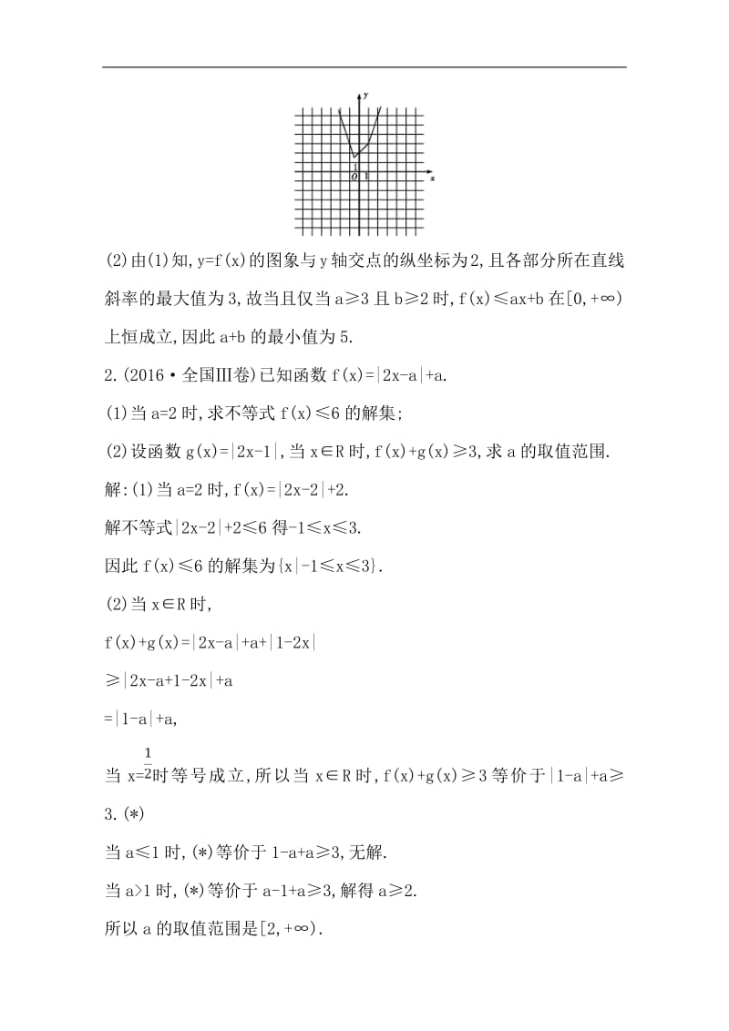 2020版导与练一轮复习理科数学习题：第十二篇　系列4选讲（选修4-44-5） 第2节　不等式选讲 Word版含解析.pdf_第2页