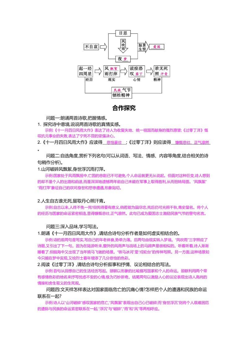 最新八年级语文上册 第9课 古诗四首（第二课时） 导学案.doc_第2页