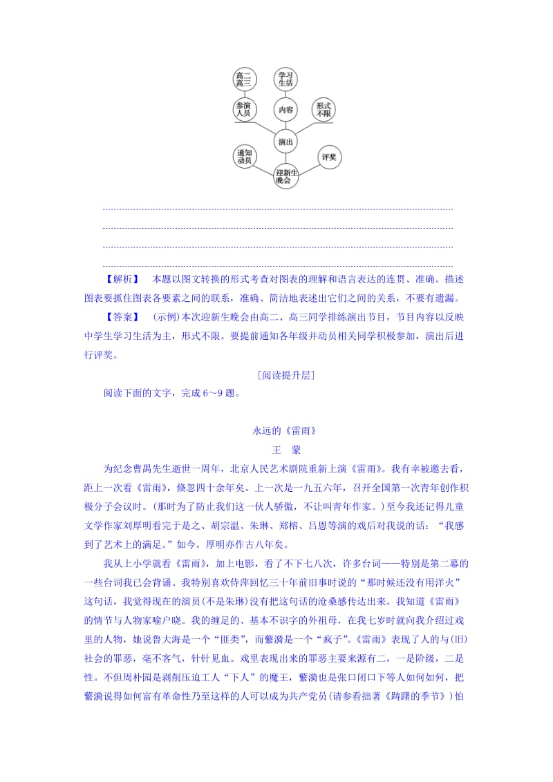 高一语文苏教版必修4练习：第2单元 学业分层测评5　雷雨（节选） 含答案.doc_第3页