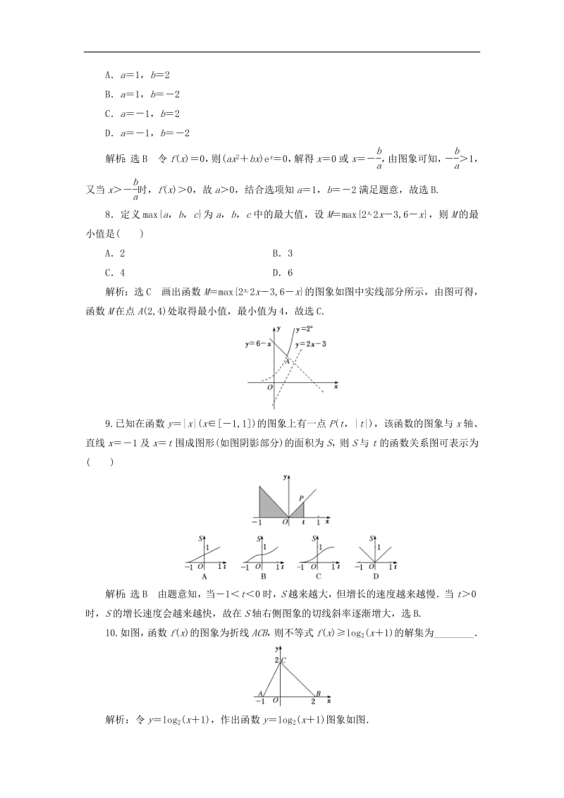 2020版高考数学一轮复习课时跟踪检测八函数的图象含解.pdf_第3页