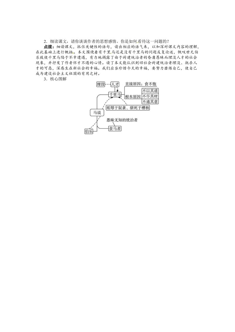 【最新】九年级语文语文版上册导学案：28马　说.doc_第3页