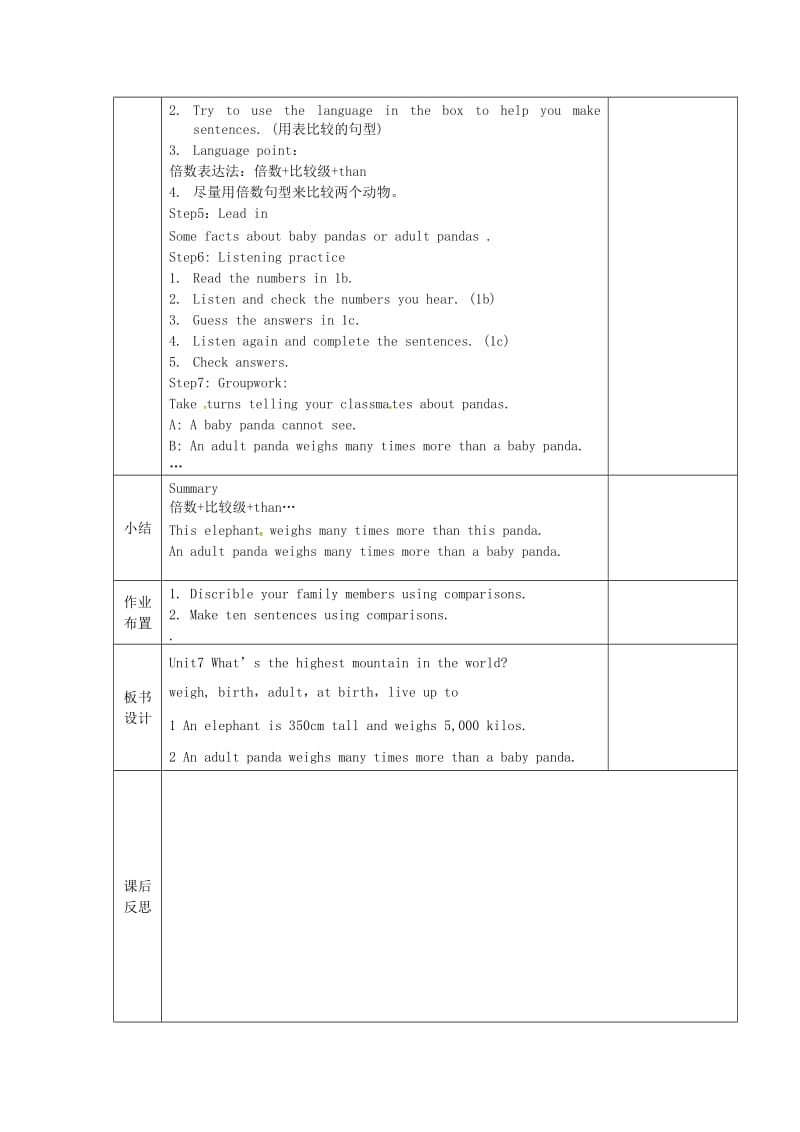 2020年八年级英语下册Unit7What’sthehighestmountainintheworldSectionB1a_1d教案人教新目标版.doc_第2页