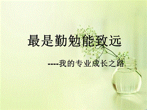 最是勤勉能致远----我的专业成长之路.ppt