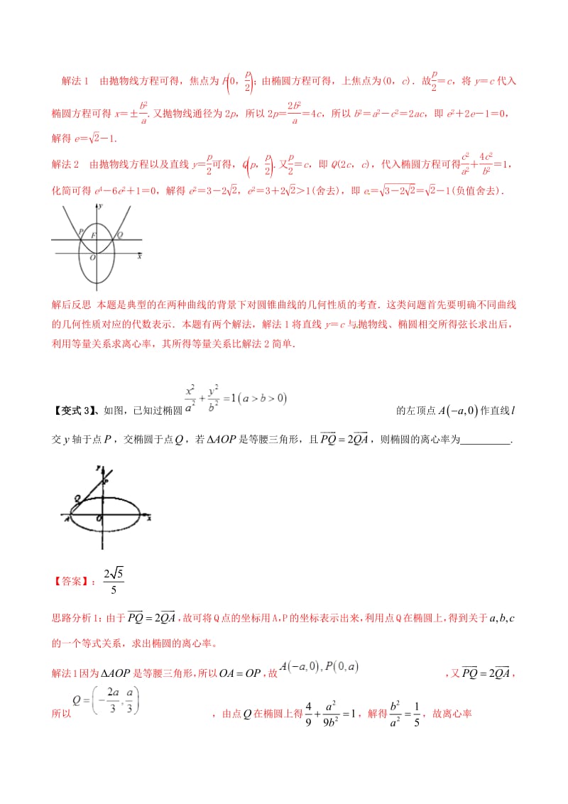 冲刺2019高考数学二轮复习核心考点特色突破专题：16圆锥曲线的基本量问题（含解析）.pdf_第2页