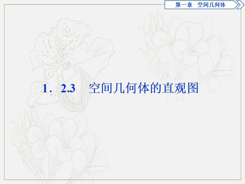 2019年数学人教A必修二新一线同步课件：1．2　1．2.3　空间几何体的直观图 .ppt_第1页