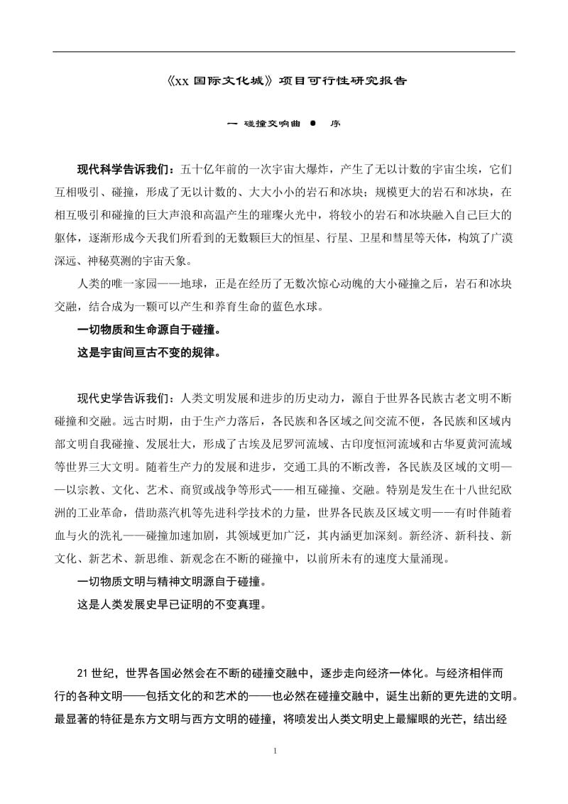 《xx国际文化城》项目可行性研究报告.doc_第1页