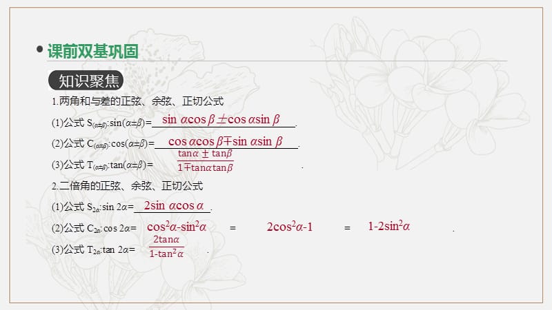 通用版2020版高考数学大一轮复习第20讲两角和与差的正弦余弦和正切公式课件文新人教A版20190314260.pptx_第3页