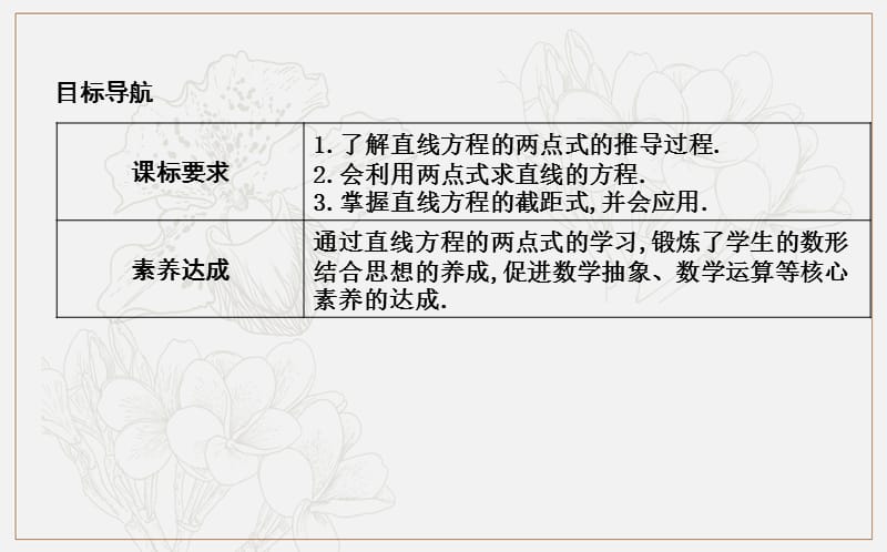 2018-2019学年高中数学必修二人教A版课件：3.2.2　直线的两点式方程 .ppt_第2页