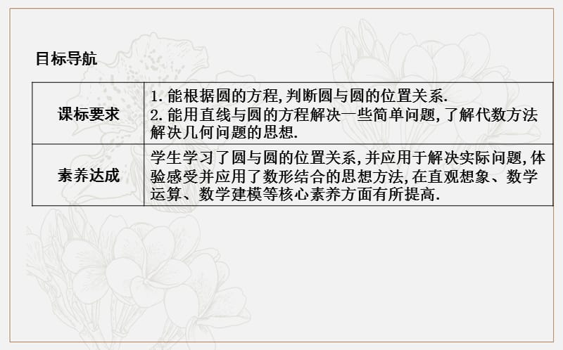 2018-2019学年高中数学必修二人教A版课件：4.2.2-4.2.3 圆与圆的位置关系 直线与圆的方程的应用 .ppt_第2页