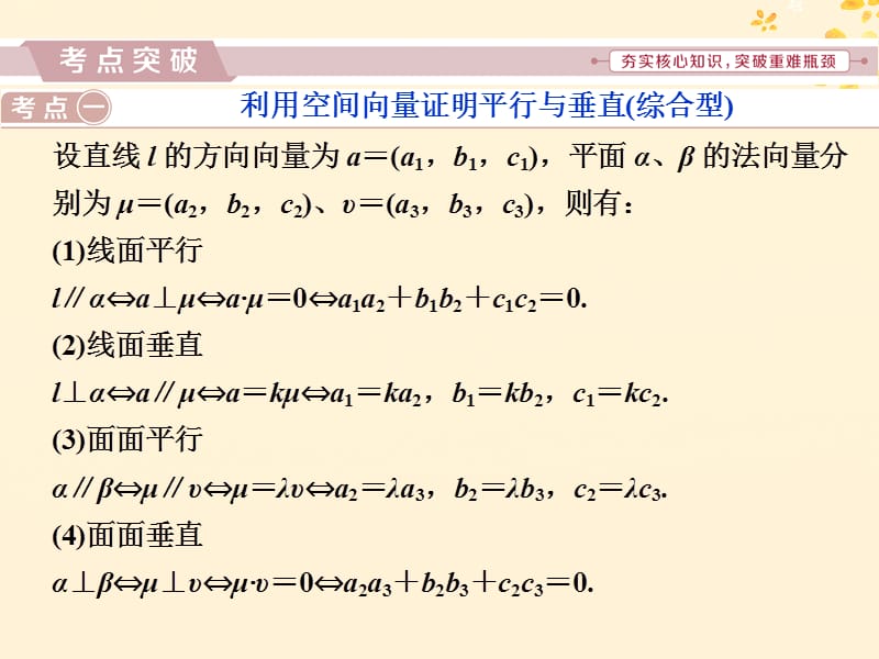 2019届高考数学二轮复习第二部分突破热点分层教学专项二专题四3第3讲立体几何中的向量方法课件.ppt_第3页