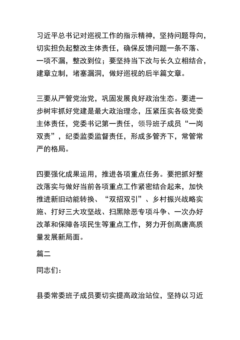 精选常委班子巡视整改专题民主生活会发言稿三篇.docx_第2页