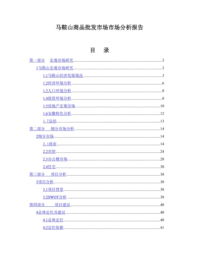 马鞍山商品批发市场市场分析报告.doc_第1页