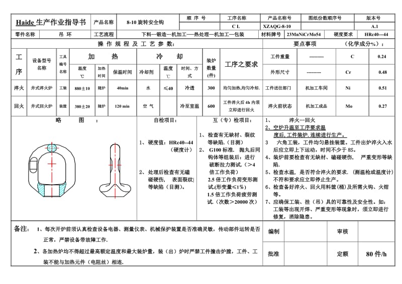 生产作业指导书——旋转安全钩吊环.doc_第1页