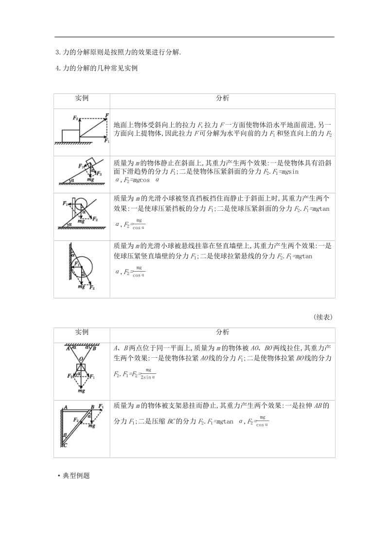 2020版高考物理总复习冲A方案第5讲力的合成与分解教案新人教版2.pdf_第3页