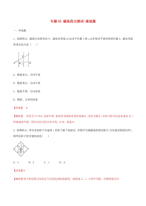 2019年高中物理专题05磁场单元测试_基础篇含解析人教版选修选修3_52019071515.pdf