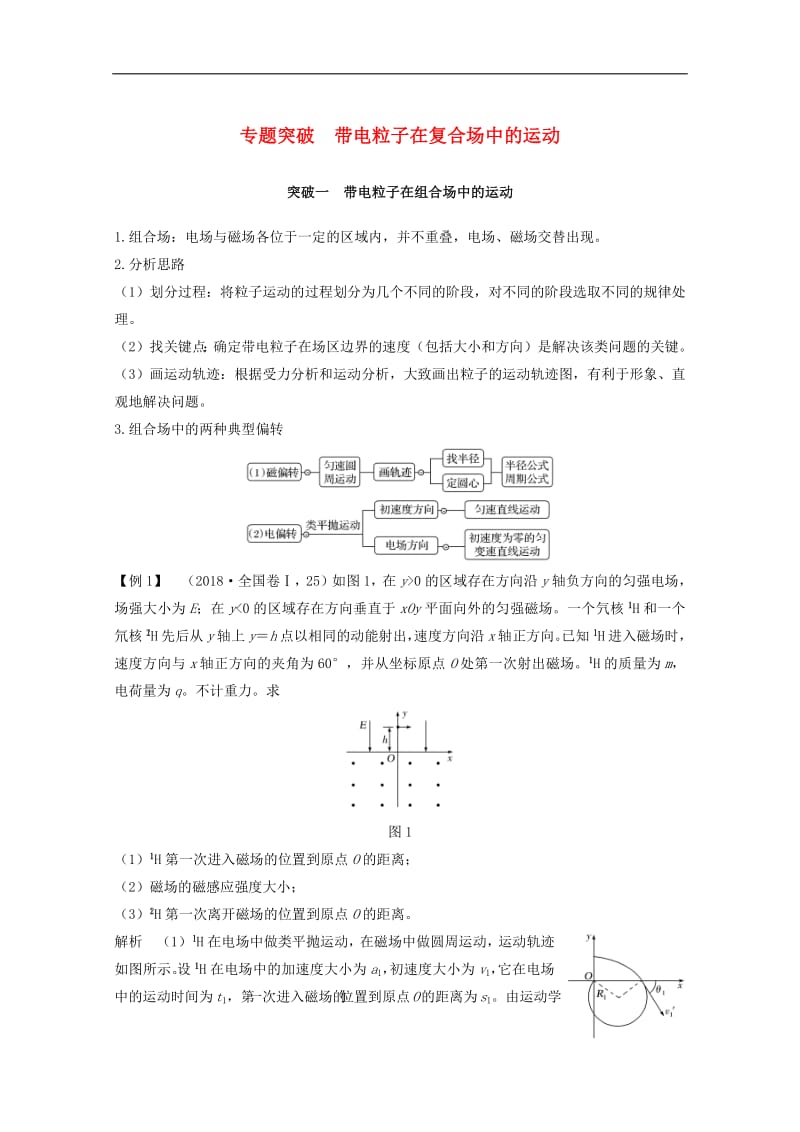 2020高考物理第九章专题突破带电粒子在复合场中的运动教案鲁科版选修3_120190715247.pdf_第1页