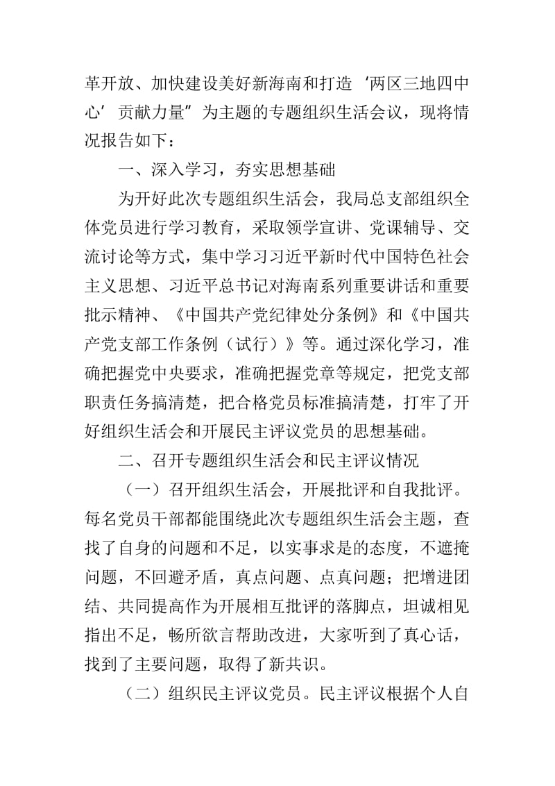 国土资源局2018年度召开专题组织生活会和开展民主评议党员情况报告及国土资源局2019年机关党建工作要点两篇.doc_第2页