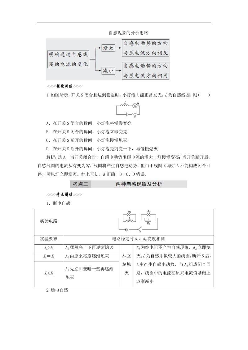 2019年高中物理第2章第2节自感讲义含解析鲁科版选修3.pdf_第3页