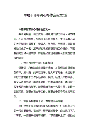 中层干部军训心得体会范文二篇.docx