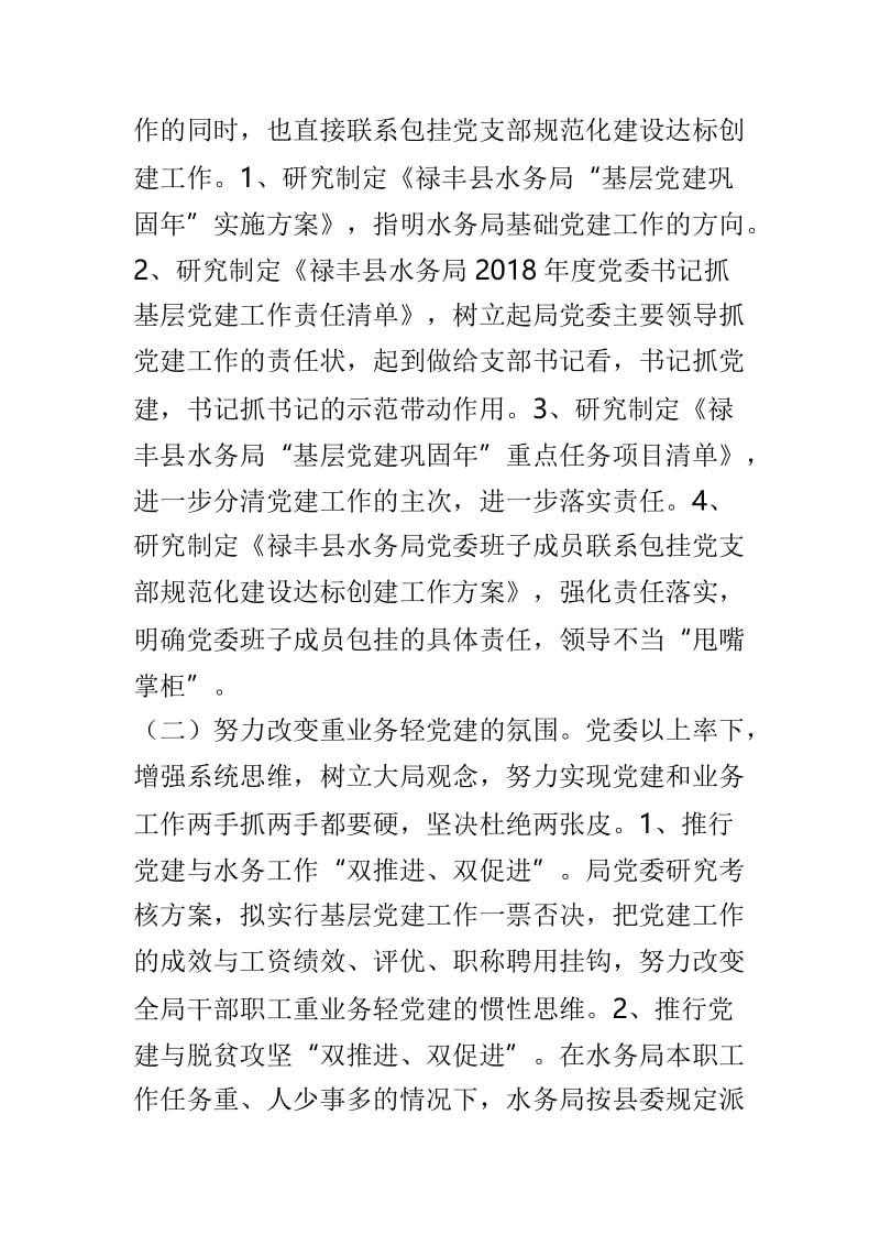 水务局2018年度关于党建工作责任制自查报告.doc_第2页