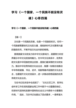 学习《一个国家、一个民族不能没有灵魂》心得四篇.docx