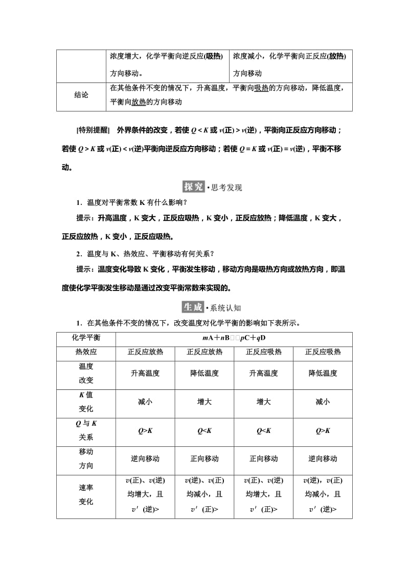 精品高中化学鲁科版选修4教学案：第2章 第2节 第2课时 反应条件对化学平衡的影响 Word版含解析.doc_第2页