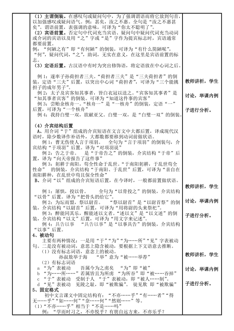 最新 高中语文 古代语法 特殊句式教案 人教版必修1.doc_第2页