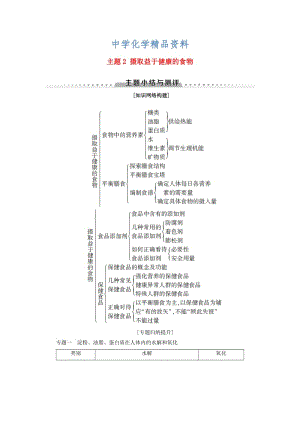 精品高中化学主题2摄取益于降的食物主题小结与测评学案鲁科版选修1.doc