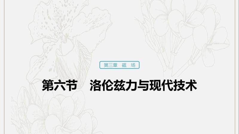 2019_2020学年高中物理第三章磁场第六节洛伦兹力与现代技术课件粤教版选修3_1.pptx_第1页